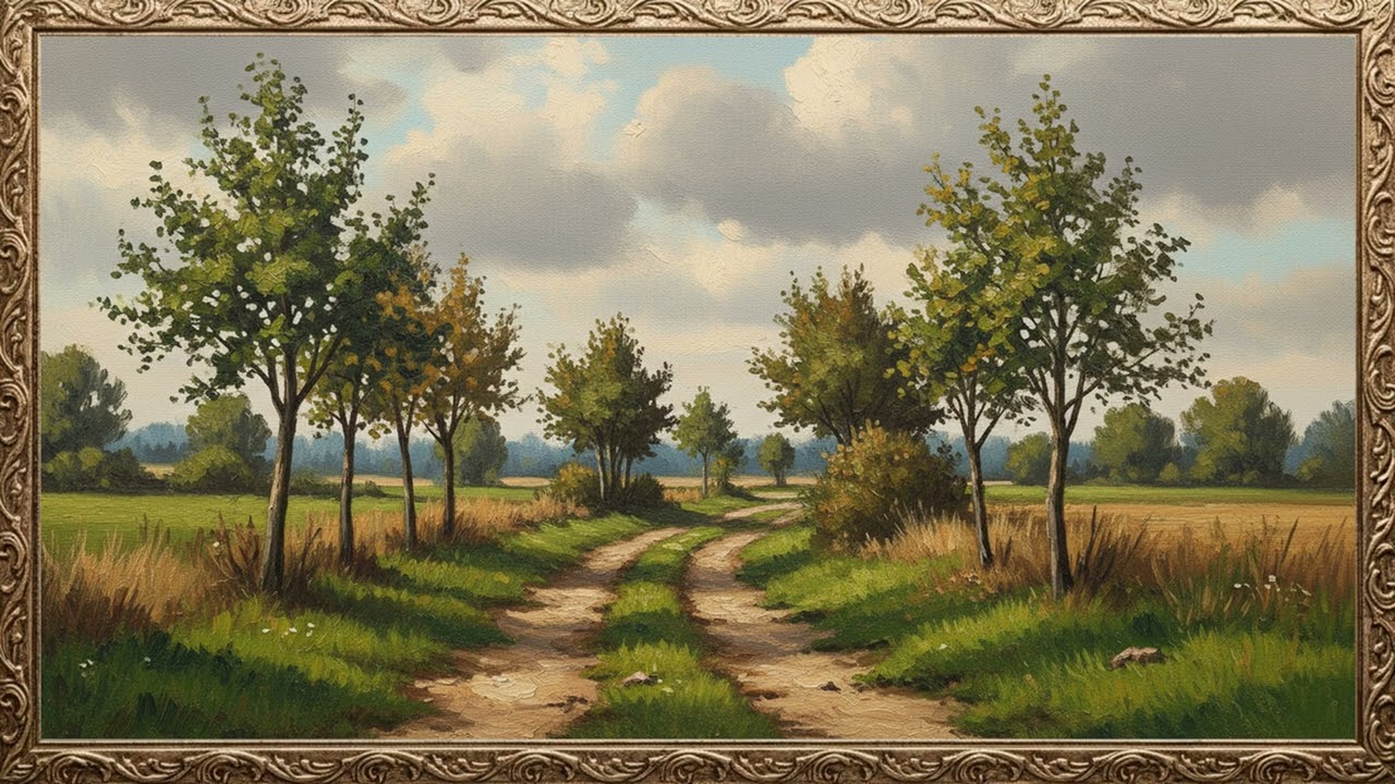 Peaceful Tree-Lined Path – Old World Countryside Canvas