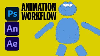 Character Animation Workflow (Photoshop - Adobe Animate - Adobe After Effects)