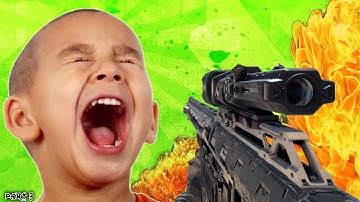 bo3 1v1 trolling the angriest squeaker (bo3 funny moments)(head shots only and kid threatens me)