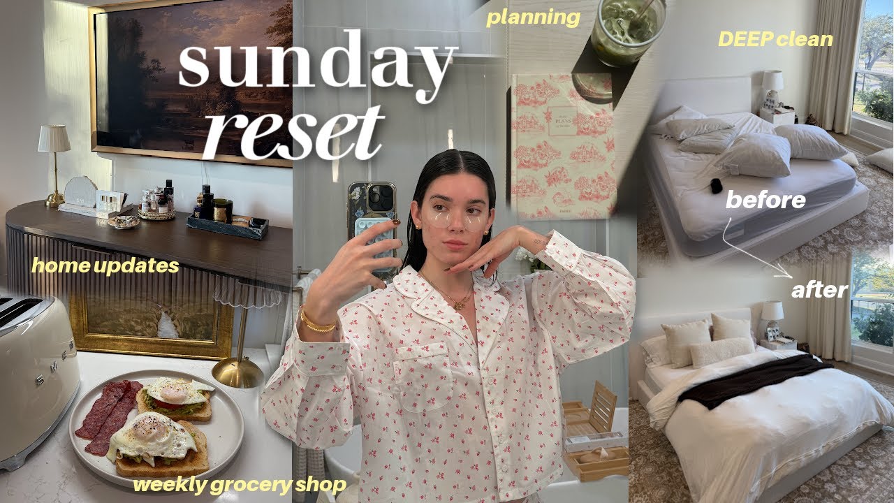 SUNDAY RESET 🎧🧺 vlog | deep clean, home decor updates, hauls, grocery order, weekly intentions