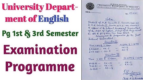 Lnmu pg first and third semester examination programme 2021