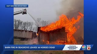36 horses killed in Randolph County barn fire