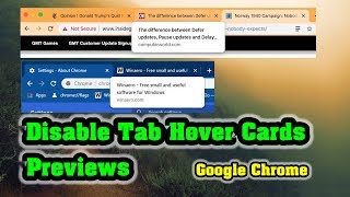 How To Disable Tab Hover Cards Previews in Google Chrome #TabHoverCard