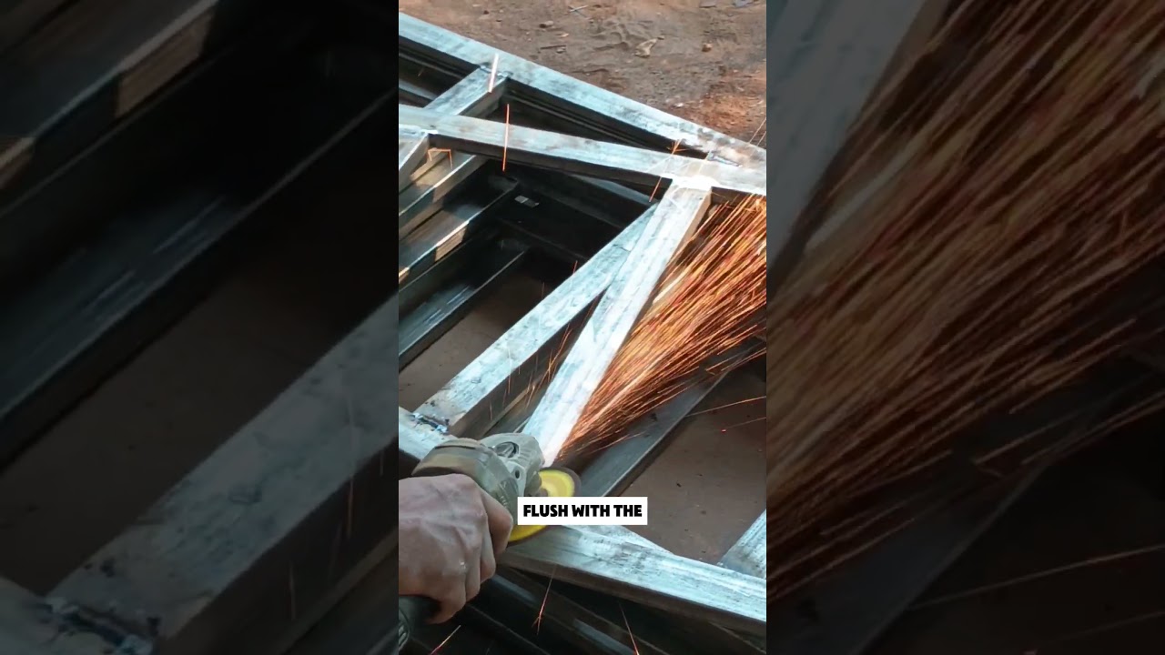 Flatten welding marks with a grinder 