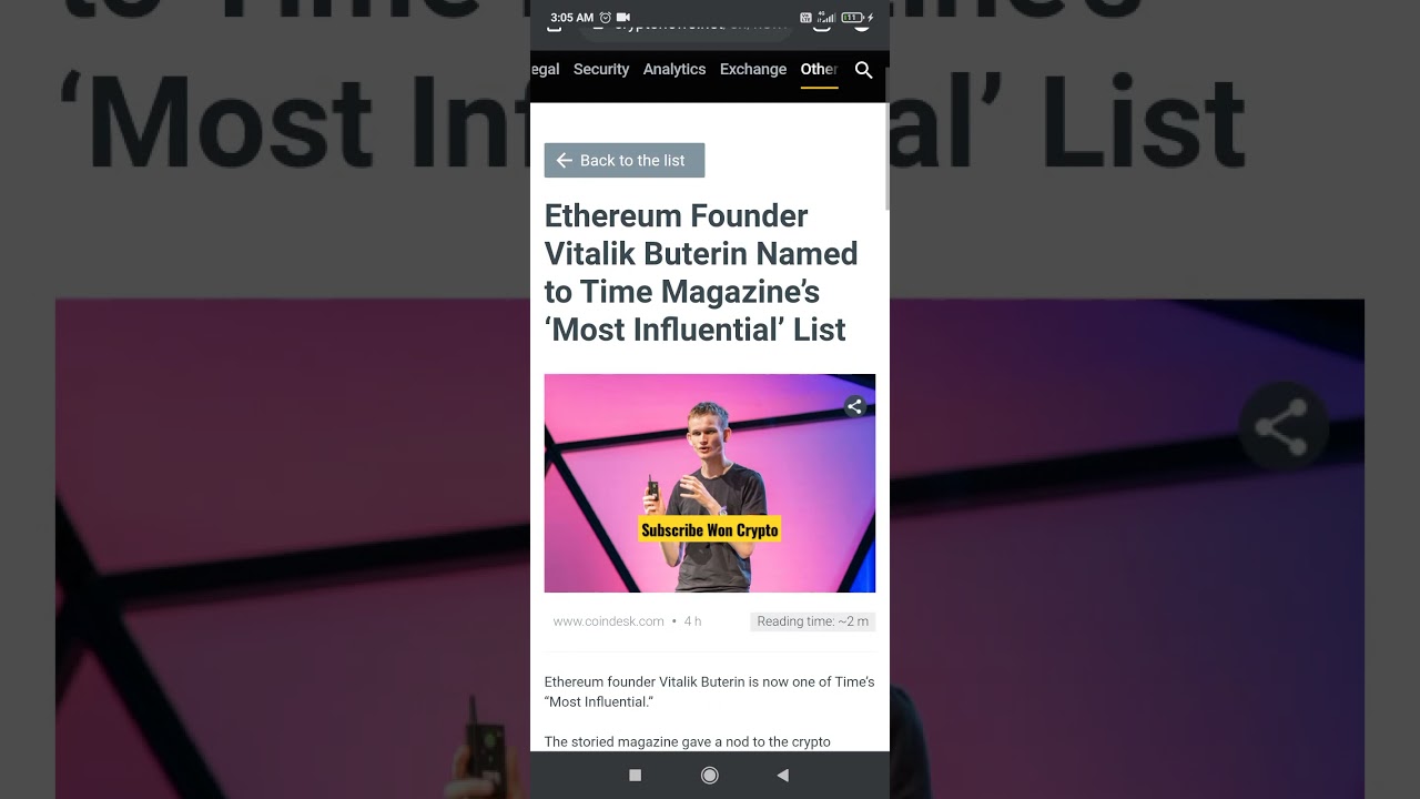 Eth Founder Vitalik Buterin Named to Time Magazines ‘Most Influential’ List 