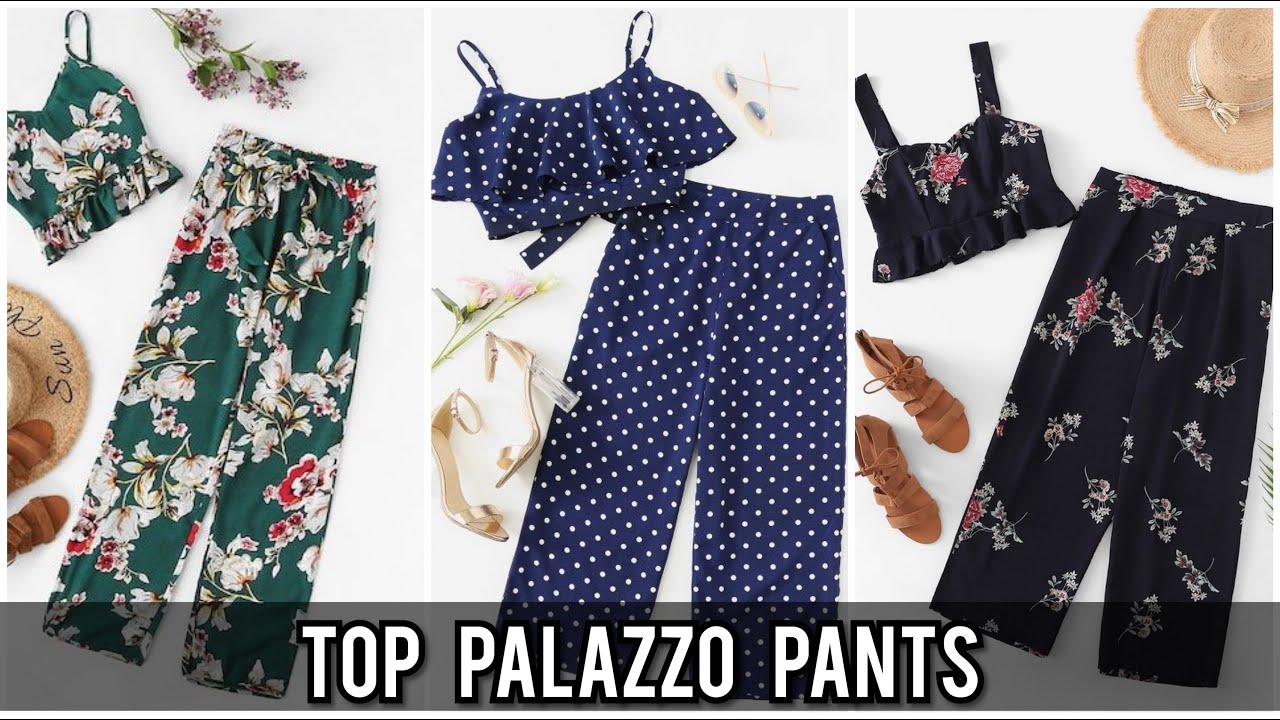 Palazzo Pants Outfit Ideas For Girls 2022 |  Stylish  Top  & Pant Palazzo | Crop Top Pant | Pants