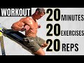 Total gym 20 minute total body workout 20 exercises x 20 reps