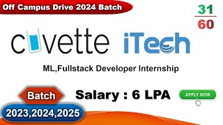 cuvette | iTech |Off campus drive| Fresher Hiring 2024 Batch| Day 31/60 days