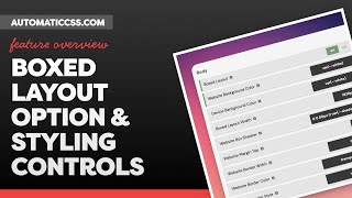 ACSS 2.3 - Boxed Layout Option & Boxed Layout Styling