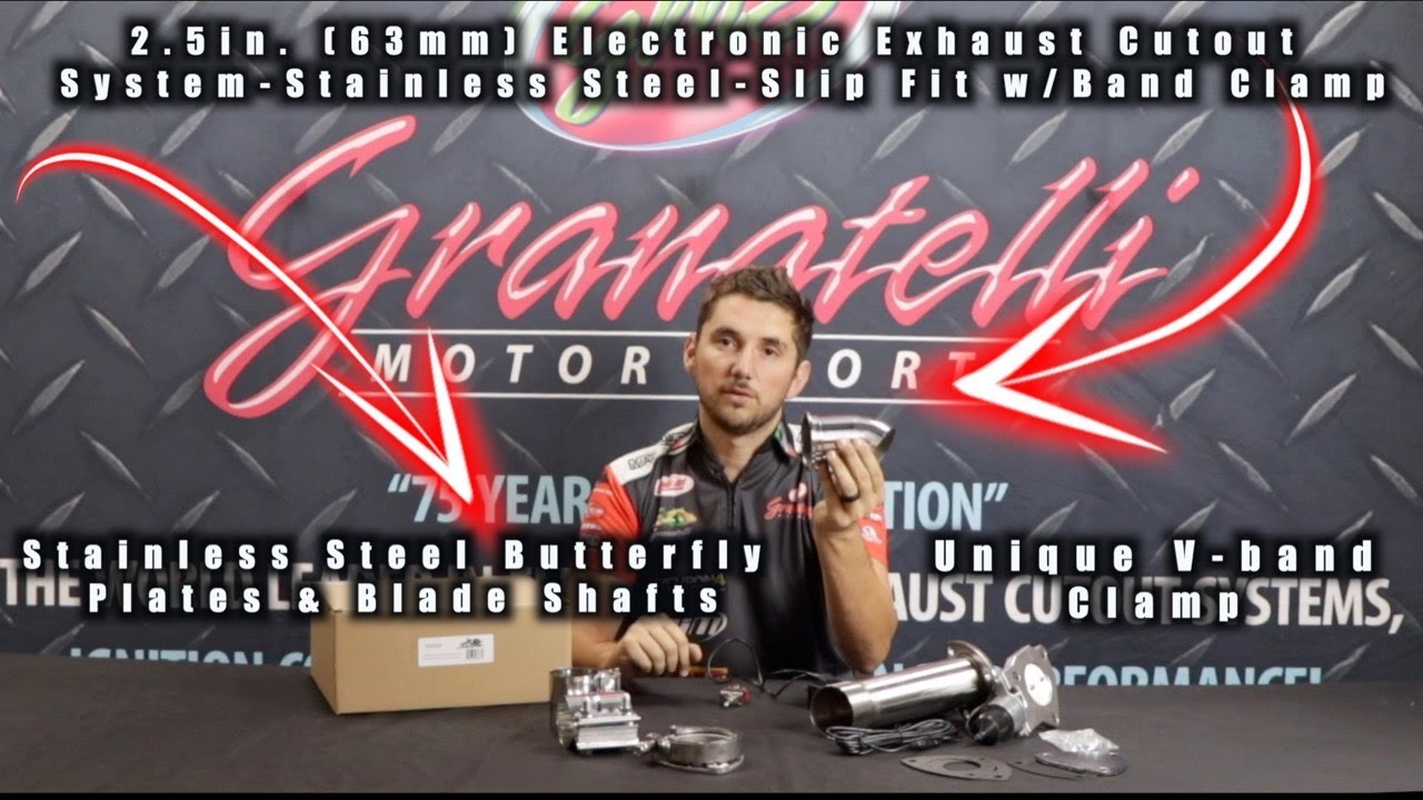 GMS | 2"5 Electronic Exhaust Cutout Kit | Slip Fit Design |  Stainless Steel Butterfly Plates