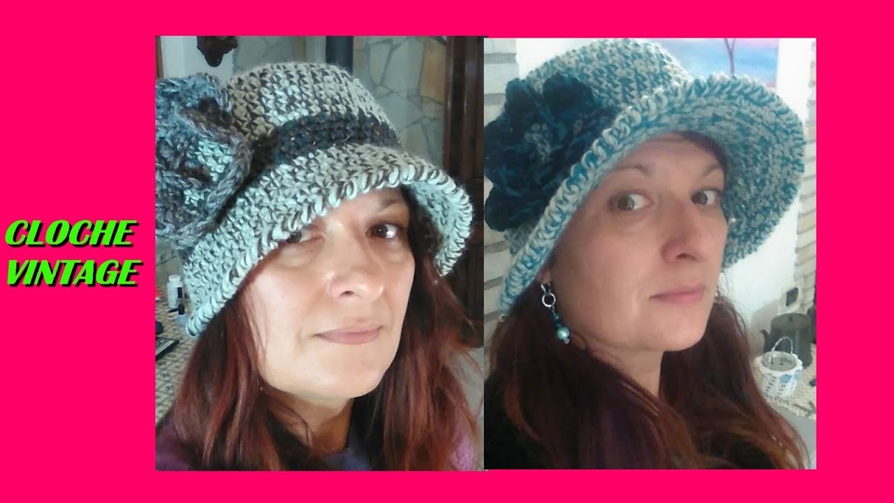 CAPPELLO CLOCHE RETRO' all'uncinetto TUTORIAL - YouTube