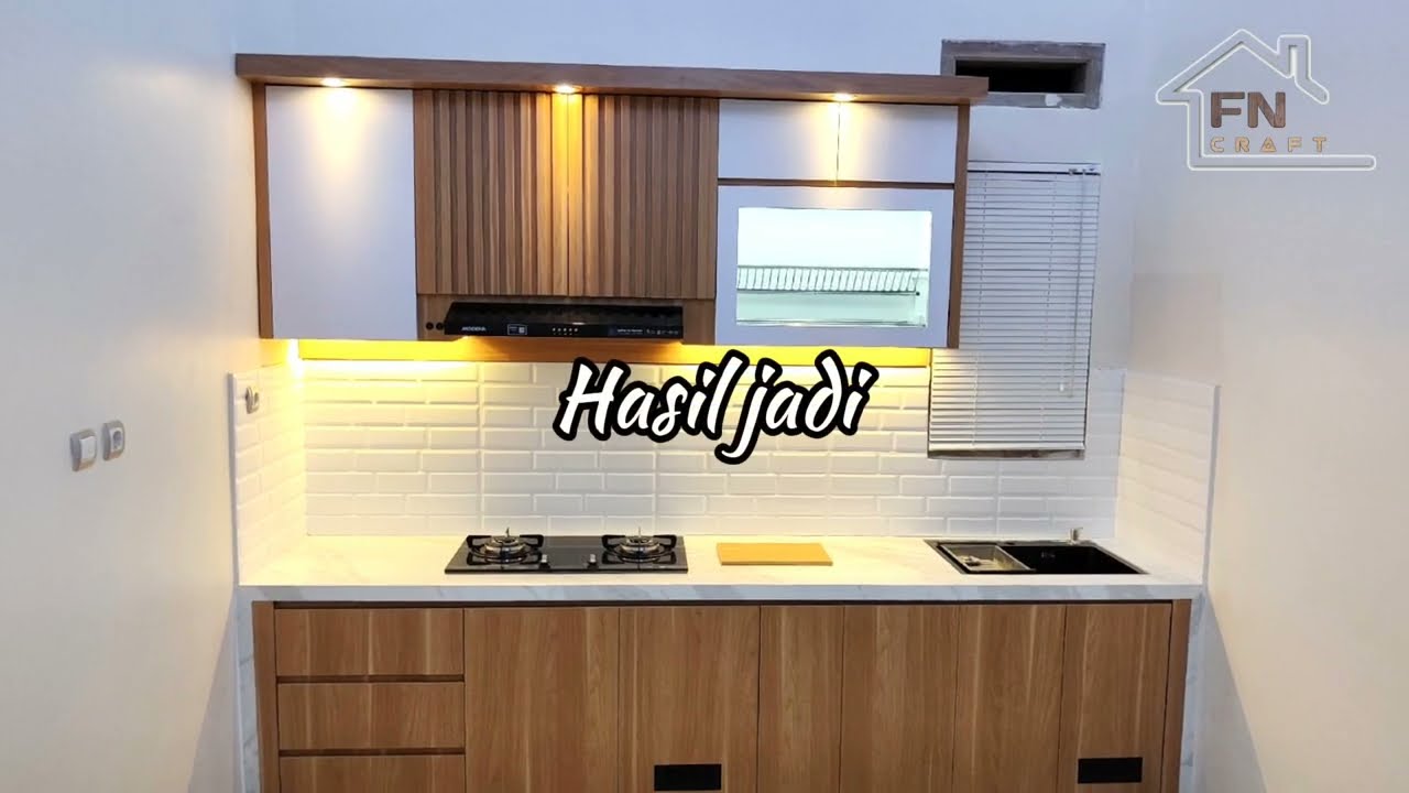 Membuat Kabinet Kitchen Set Minimalis dengan Meja Cor Tipis Mirip Top Table granit