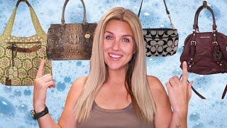 Cleaning 50 Thrifted Purses FAST- Part 2 #thrifted #vintagepurse