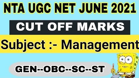 UGC NET CUT OFF |Cut off Marks of Management in ugc net jrf | NTA UGC NET CUT OFF JUNE 2021