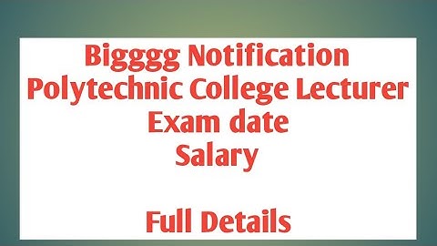 LECTURERS in Polytechnic Colleges // TSPSC