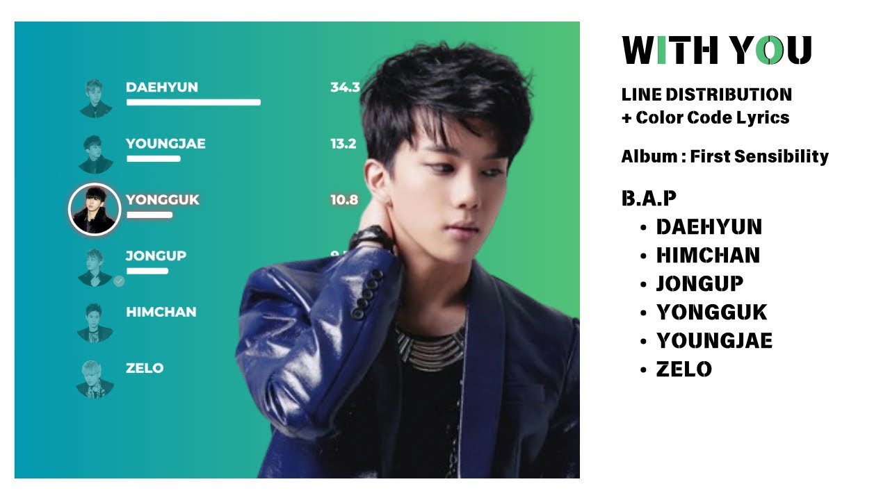 B.A.P - WITH YOU | Line Distribution + Color Code Lyrics