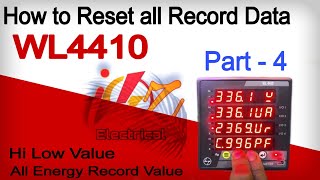 How to clear all the energy and hi low parameters in WL4410 multifunction meter | Part 4