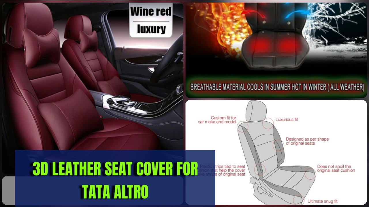 KVD Leather Car Seat Cover for Tata Altroz (Wine) Altroz Car Seat