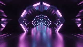 Endless Abstract Futuristic Neon Corridor Camera Loop Video [4K]