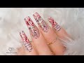 Vintage nail art with roses. How to get full cover transfer foil nail design. Nail art for beginners