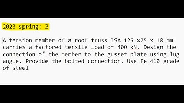 Lug Angle | Tension Member | Design of Steel and Timber Structures | PoU, TU, KU, PU