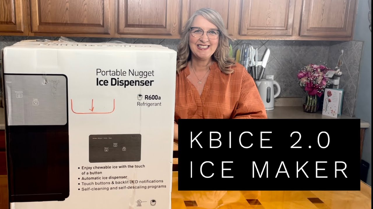 KBICE 2.0 Self Dispensing Countertop Nugget Ice Maker, Crunchy Pebble Ice  Maker Black
