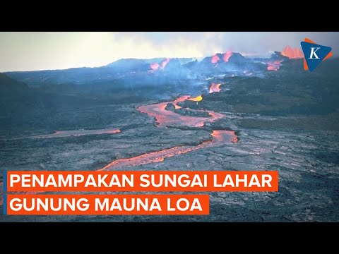 Penampakan Sungai Lahar Gunung Mauna Loa Hawai usai Meletus