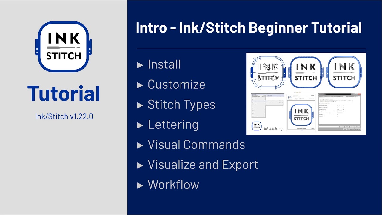 01 Introduction Ink/Stitch Beginner Tutorial Series YouTube
