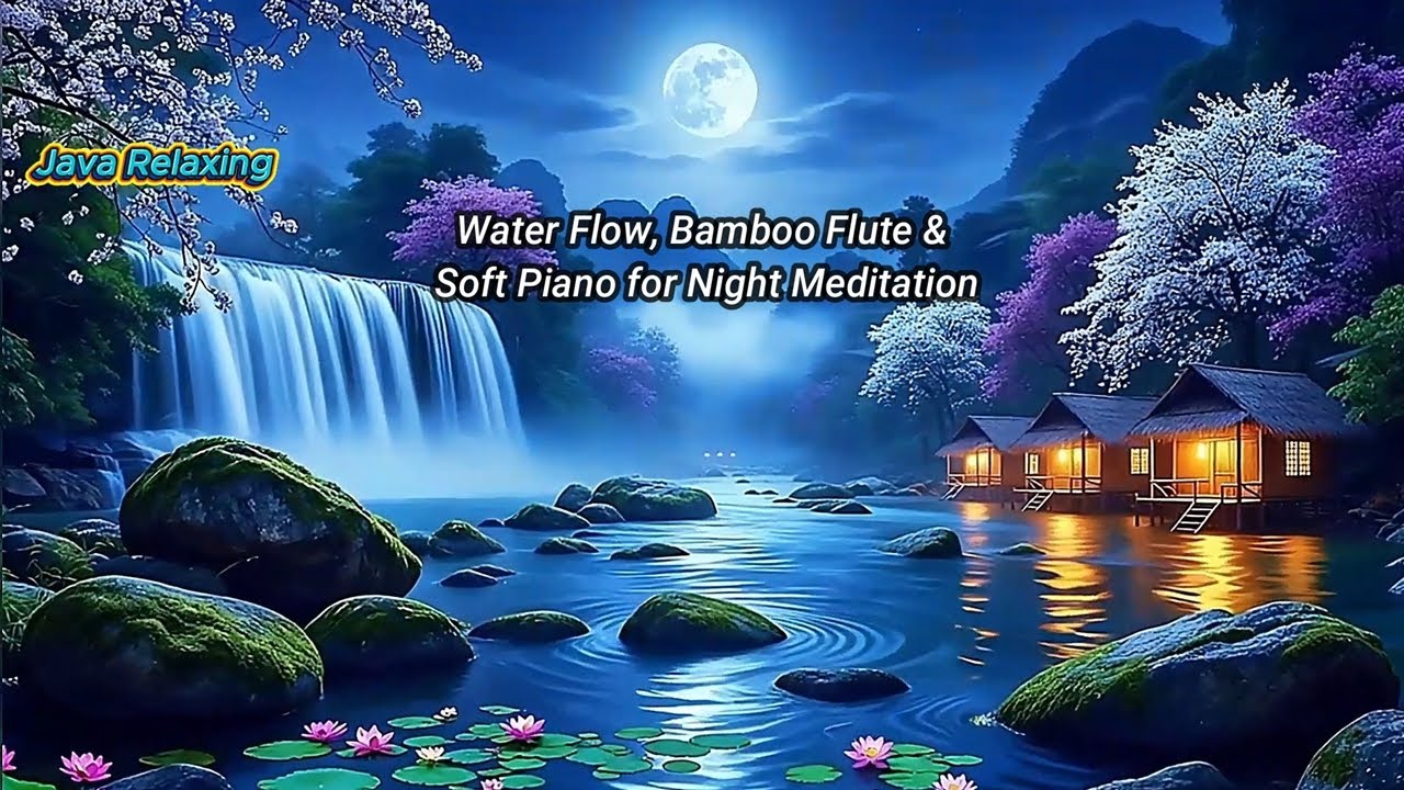 Healing Water Sounds & Bamboo Flute Piano Music for Deep Sleep ...