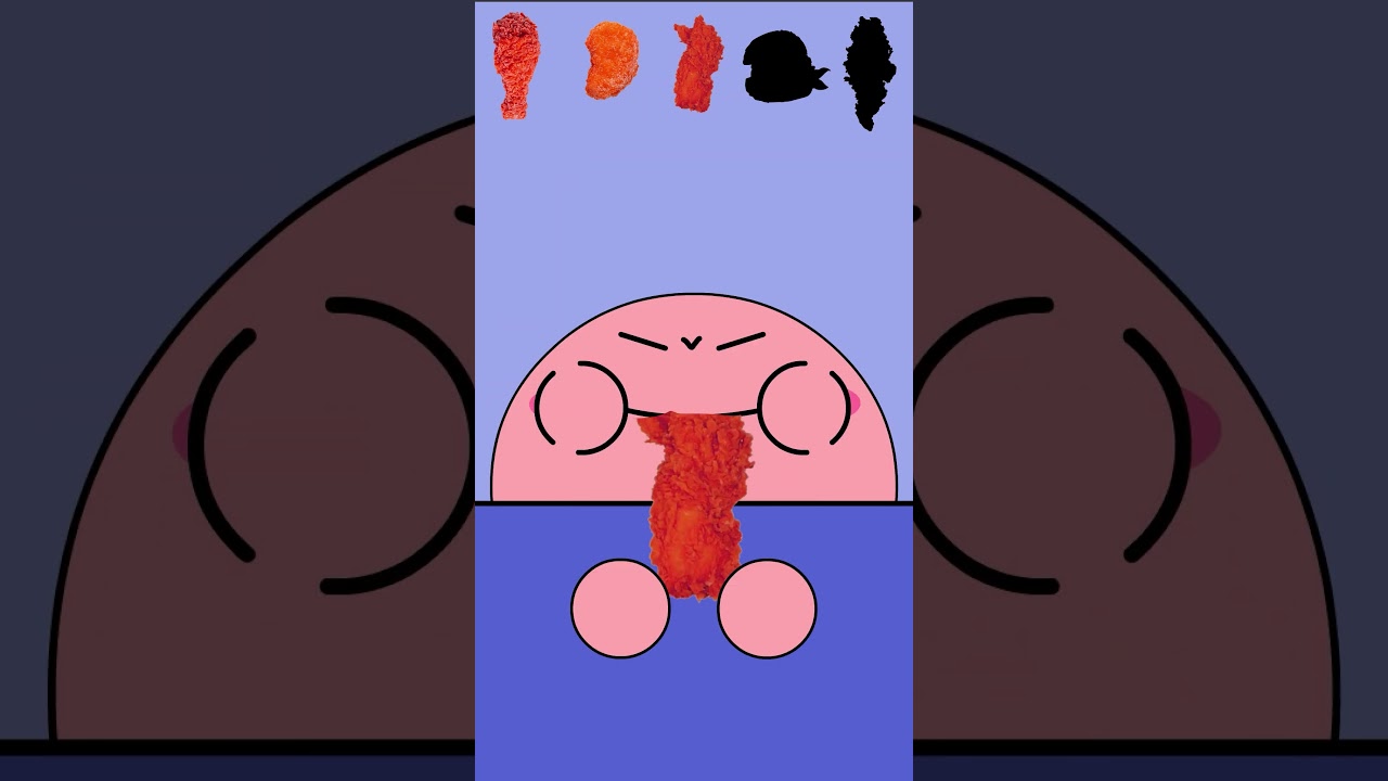 Анимация Кирби - Каждый Острый Цыпленок ASMR MUKBANG