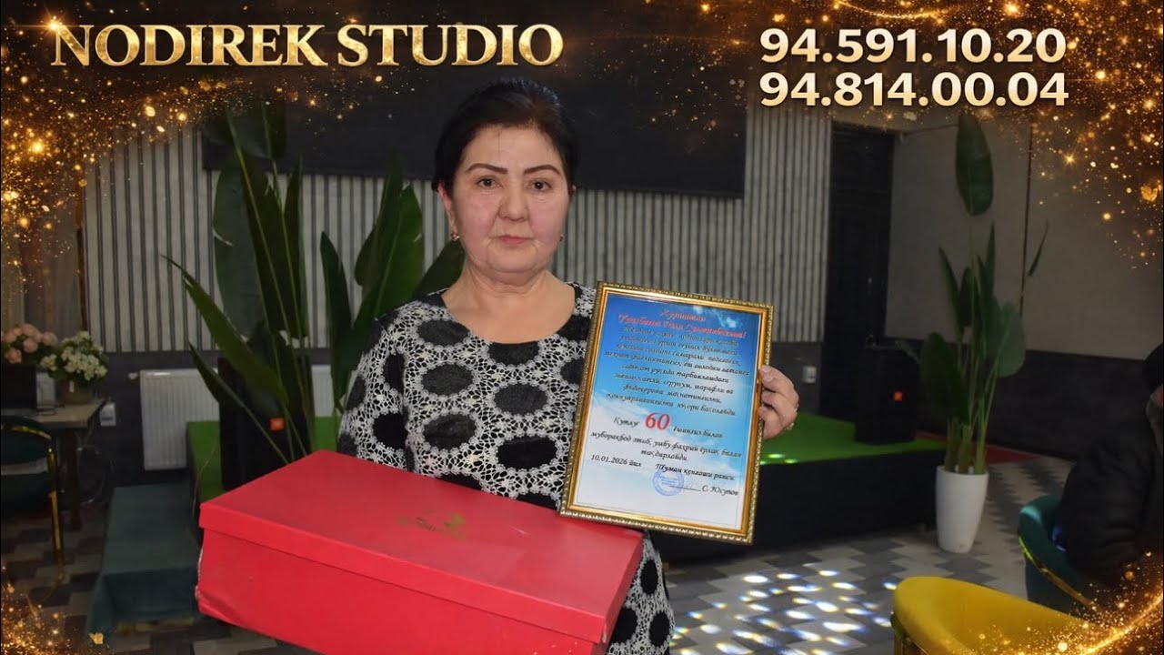NODIRBEK STUDIO 26_02_2026 GURLAN TABRIK GOLIYA OPA 60 YOSH TEL:94_591_10_20. 94_814_00_04