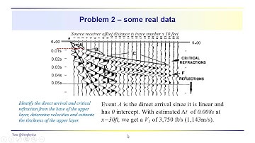 Geophysics: Seismic - Use shot record data to solve a couple problems