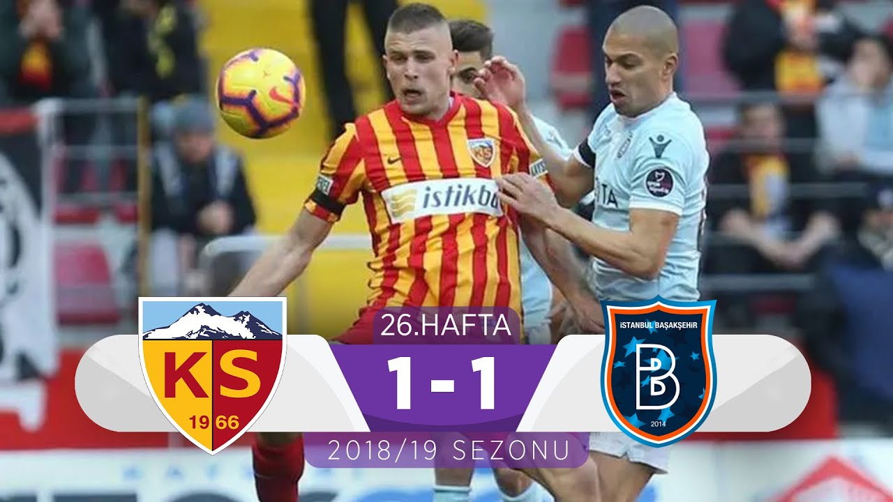 2018-2019 Süper Lig KAYSERİSPOR - BAŞAKŞEHİR FK 1-1 Maç Özeti