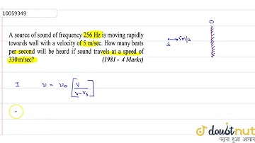 A source of sound of frequency `256Hz` is moving rapidly towards wall with a velocity