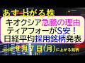 キオクシアが急騰、その原因。日経平均銘柄が新しく発表!ティアフォーがストップ安。~あす上がる株 2026年9月7日(月)に上がる銘柄。最新の日本株情報。高配当株の株価やデイトレ情報