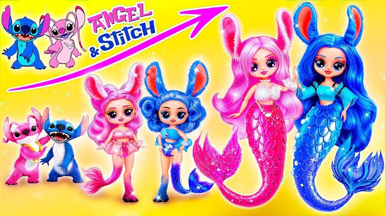 Les Sirènes Angel Et Stitch Grandissent ! DIY LOL OMG & Crafts Pour Poupées