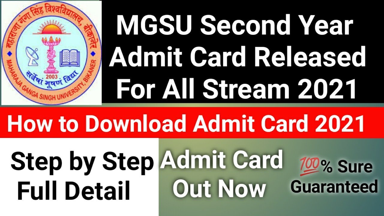 MGSU SECOND YEAR ADMIT CARD RELEASED 2021 || HOW TO DOWNLOAD MGSU 2nd YEAR ADMIT CARD 2021 ON MOBILE