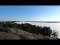 View from the rock to the bay. Soukan Kasavuori, Makkarlahti, Espoo, Finnish Spaces. 4K UHD