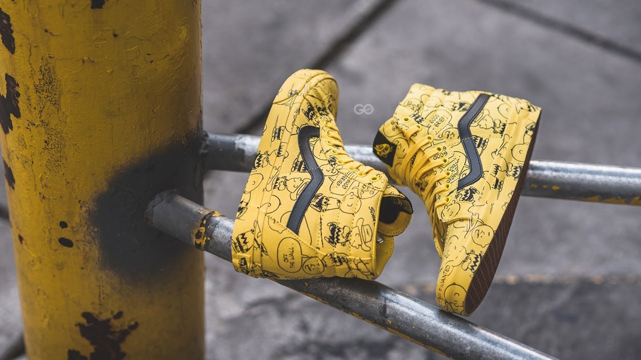 vans peanuts yellow and black