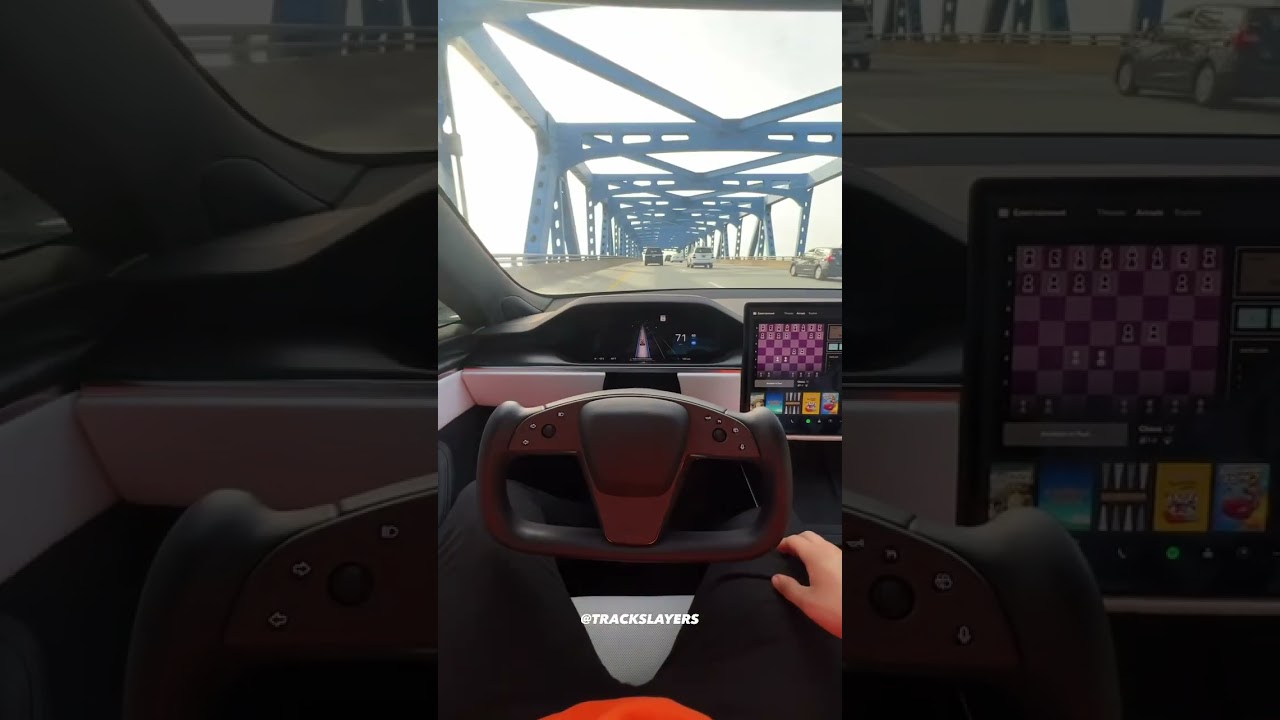 Tesla Plaid in FSD vs I-95 Bridge 😅
