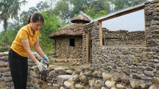 Unique stone house designed and built by ONE WOMAN / Build the kitchen with lots of stone