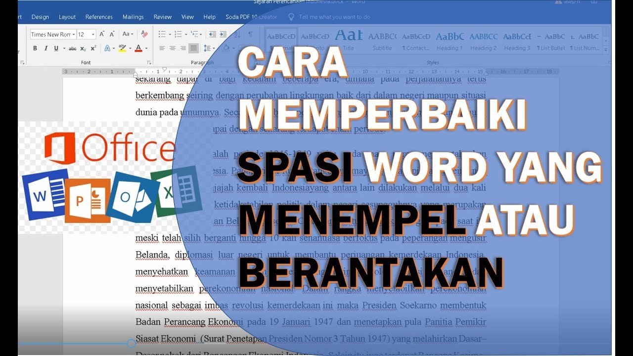 cara memperbaiki spasi word yang menempel atau nerantakan