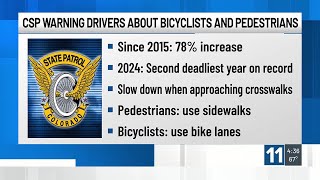 Colorado State Patrol warns drivers about being aware of bicyclists and pedestrians