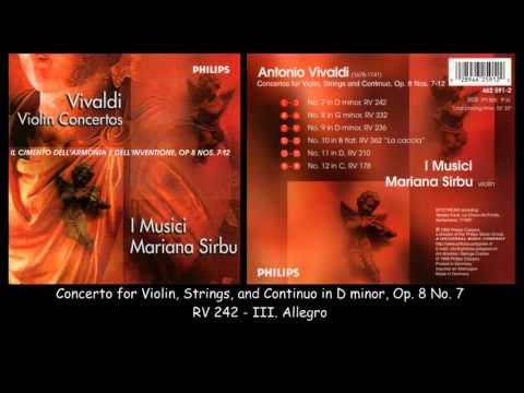 Vivaldi - Concertos No. 7-12 Op. 8 - I Musici - Mariana Sirbu - 1997