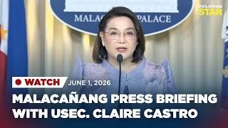 LIVESTREAM: Malacañang Press Briefing (June 1, 2026)