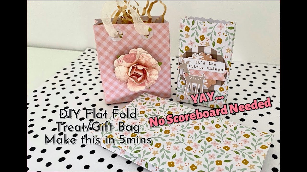 DIY Flat Fold Treat/Gift Bag in 5 mins | NO SCOREBOARD NEEDED | Packaging Idea 🛍