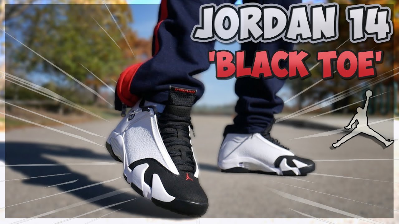 Classics !! Air Jordan 14 Black Toe On Foot/Review - YouTube
