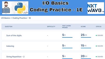 I/O Basics | Coding Practice - 1E Answers | Python | NxtWave | CCBP 4.0
