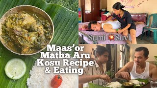Fish with Kosu Leaves Recipe | মাছ আৰু কচু শাকৰ আঞ্জা | Sumi\u0026Suvi☁️