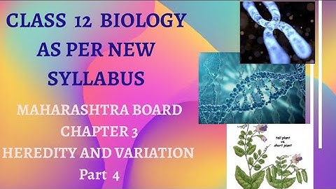 INHERITANCE AND VARIATION | MAHARASHTRA BOARD | 12th BIOLOGY| Chapter 3 | Part 4 |